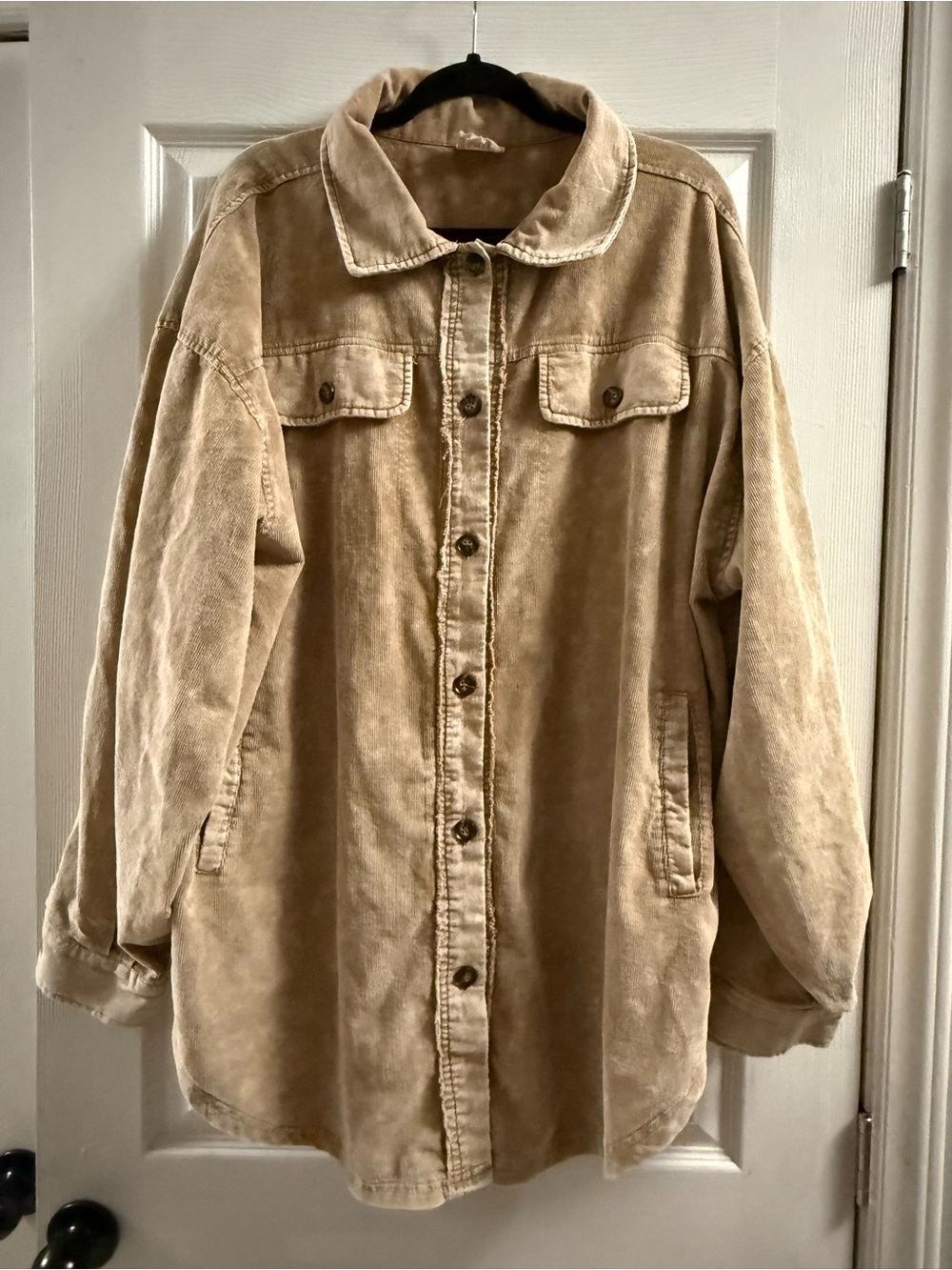 BIBI Oversized Corduroy Button Down Tunic Shirt Size 3X